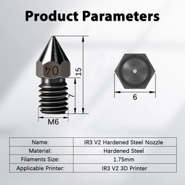 Ideaformeri IR3 V2 8 Pcs Nozzle Kit, 4 Pcs 0.4mm, 2 Pcs 0.6mm, 2 Pcs 0.8mm, for IR3 V2 3D Printer, Supports TPU/PLA/PETG/ABS Filaments