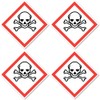Poisonous Danger Symbol UN/GHS Hazard Pictogram Sticker 7.5cm Pack of