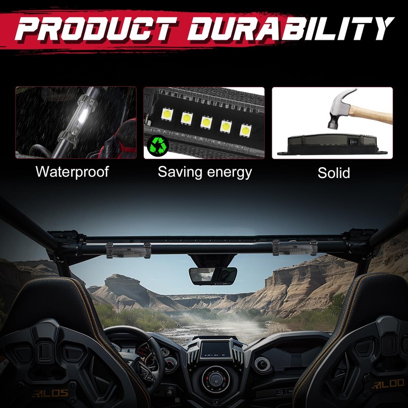 OFFROADTOWN UTV Dome Light Universal Roll Bar Mount Dome LED