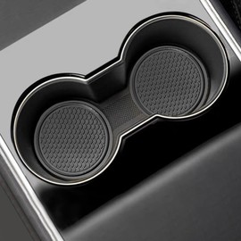 Desenda 2 PCS Car Cup Holder Coasters 2.76 Inch Non-Slip Shockproof Universal Car Cup Holder Bottom Insert Protector Coaster Interior Accessories for Car, SUV, Truck (Black)