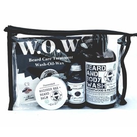 Famous Beard Oil Hydrating Beard Care WOW Kit Highlander - Includes Beard Balm, Beard Oil and Beard and Body Wash