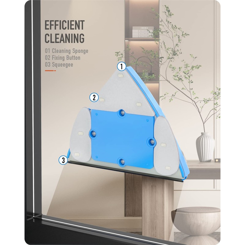 Adjustable Magnetic Window Cleaner Refill,BAFFECT 10 Sets Replacement Pads and