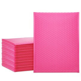 UCGOU Bubble Mailers 9.5x14.5 Inch Hot Pink 25 Pack Poly Padded Envelopes Large #4 Mailing Packages Opaque Packaging Postal Self Seal Adhesive Waterproof Boutique Shipping Bags for Clothes