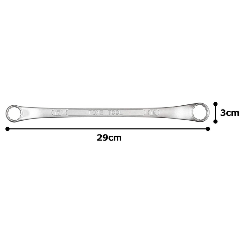 TONE HPM44-1719 Long Mechanic Glasses Wrench (45° x 10°), Double