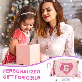 KKXIU Gifts For 3 4 5 6 7 8 Year Old Girls Dress Up Jewelry Kids Toys Toddler Purse Heart Little Girl Bag, Pink