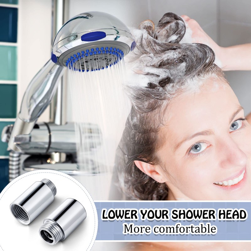 Amylove 2 Pcs Shower Head Extension Arm Stainless Steel Shower