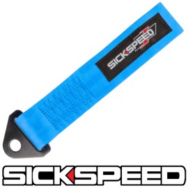 SICKSPEED JDM 2016 LIGHT BLUE HIGH STRENGTH RACING TOW STRAP FOR FRONT/REAR BUMPER HOOK FOR CAR P12