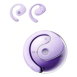 Auriculares Deportivos De Conducción Ósea Con Bluetooth, Audífonos Con Diseño De Coco Redondo, Diseño De Gancho, Táctiles Y Sin Introducción En El Oído, Lila