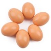 YunKo 6Pcs Wooden Fake Eggs Brown Wood Nest Eggs for