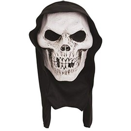 Bristol Novelty PM172 Skull Mask, Unisex, White/Black, One Size