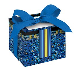 Decorative Fine Art Non-Stick Note Cube Paper Pad 4-Inch, 700 Sheets | Memo Cube with Thick Pages, Matching Ribbon, Beautiful Desk Display Box (Tiffany Dragonfly)