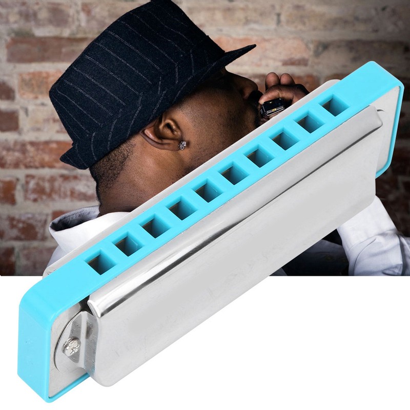 Blues Harmonica 10‑Hole Mouthorgan Eb Key ABS Resin Comb Beginner