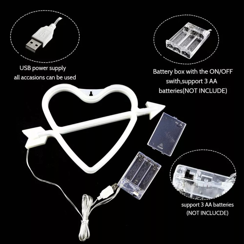 Francisco® Neón Led Decorativo Con Batería Usb, Luz De Modelado