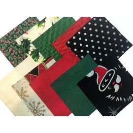 40 5" Cotton Quilting Fabric Squares Charm Pack Pre Cut Christmas