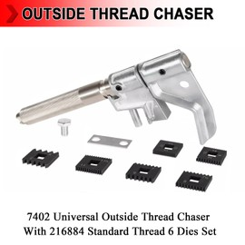 YIYUANYI 7402 Universal Outside Thread Chaser Repair Tool Set for 1-1/4” to 5” O.D. with 216884 Standard Thread 6 Dies Set