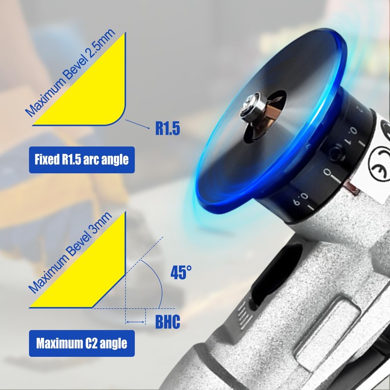 Pneumatic Chamfering Tool Handheld, Mini Aluminium Alloy Air-Powered Chamfering Machine