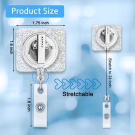 AGMDESIGN Dear Santa Let's Negotiate Funny Glitter Badge Reel, Cute Christmas Hat Retractable Nurse ID Badge Holder, Funny Xmas Badge Holder Gift for Nurses Doctors Office Workers