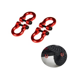 RC-FAST 4PCS 1:10 Aluminum Metal D-Ring Tow Shackle Red for 1/10 Traxxas TRX-4 RC Crawler Car