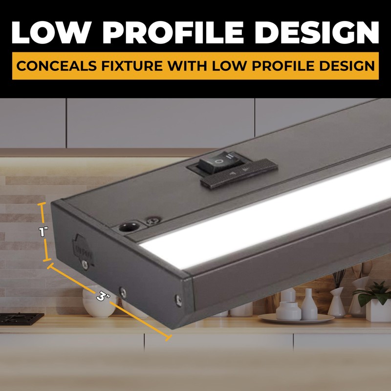 LED Under Cabinet Lighting Hardwired - 3CCT 9 Inch Bronze