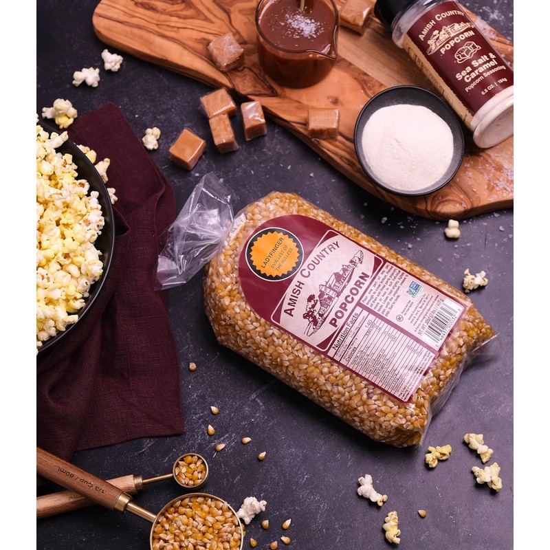 Amish Country Popcorn Ladyfinger Popcorn Kernels, 6LB Bag – Non-GMO,