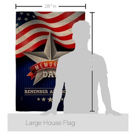 Ornament Collection Memorial Day Star Burlap House Flag Eagle Set Patriotic Armed Forces Military Veteran United State American Decoration Banner Small Garden Yard Gift Double-Sided, Made in USA