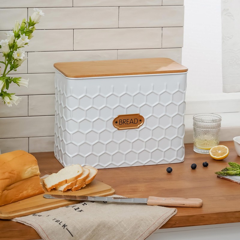 HOME PALETTE Extra Large Bread Box for Kitchen Countertop Corner