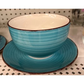 Royal Norfolk Lot 2 New Royal Norfolk  Blue Soup Cereal Bowl Whit Plates