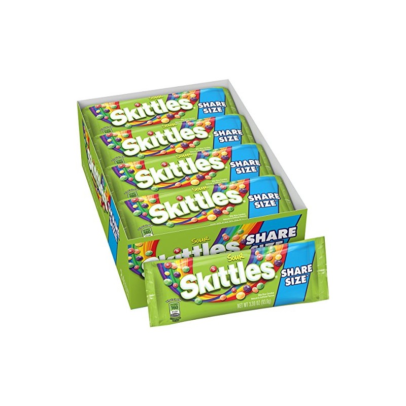 Skittles Sour Candy, 3.3 ounce (24 Share Size Packs)