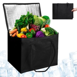 2 Stück Kühltasche Groß, 30L Große Kühltasche Faltbar Einkaufstasche Thermotasche Thermobox für Essen & Getränke, Isoliertasche für Outdoor Reisen BBQ Camping