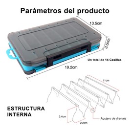 Mmaxboss Estuche Caja Para Aparejos Señuelos Anzuelos Pesca Portátil, Almacenamiento de Aparejos de Pesca de doble cara transparente, Almacenamiento de Aparejos de Alta Calidad