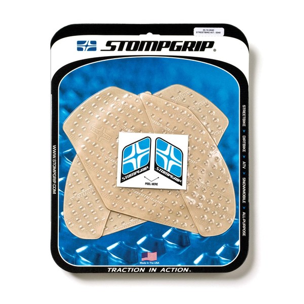 STOMPGRIP 55-3012 ZX-10R Traction Pad Tank Kit VOLCANO Clear
