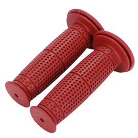 nakira Motorcycle Grip Moped Handle Barrel Type 0.9 inch (22.2 mm) Left and Right Set Rubber E Type (Red)