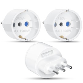 Adapter Italy Socket 3 Pieces Travel Adapter Italy Socket Adapter Italy Travel Plug Italy Adapter Italy Adapter Socket Italy Europe / Germany to Italy Travel Plug