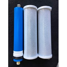 GE FX12P GE FX12M Complete Compatible Replacement Filter Kit Includes - Membrane, Pre & Post Carbon Filters, Instructions - Fits GE GXRM10RBL GXRM10G RO Systems by Clear Hydro