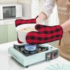 OWAGONGJE Buffalo Check Plaid Red and Black Oven Mitts and