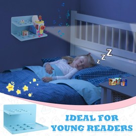 Taladad Wall Shelf Compatible with Little Tikes for Story Dream Machine Books Starter Set, for Little Tikes for Storytime Audio Play Real for Littles Character Storage Floating Shelves Blue (Blue)