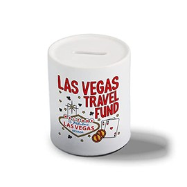 Father Fox - Las Vegas Travel Fund - Holiday, Money Box Gift, Piggy Bank, Ceramic