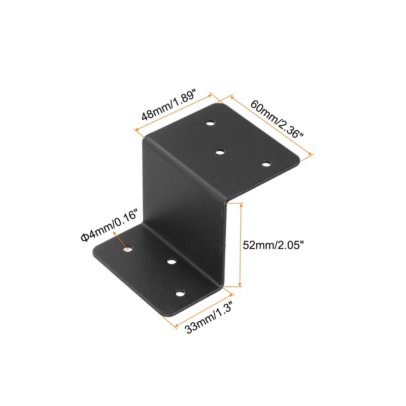 sourcing map 4 Pcs Z Brackets, Iron Double Angle Channel