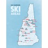 New Hampshire Ski Resorts Map 18x24 Poster (White & Light