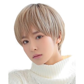 AQUADOLL wg316DBR Wig, Short Wig, Full Wig, Pudding, Black Hair, Silver Hair, Boysh, Men's Clothing, Short Hair, One Size Fits Most, Deep Brown