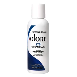 Adore Semi Permanent Hair Color (176 Ocean Blue) | Vegan & Cruelty-Free Blue Hair Dye | No Ammonia, No Peroxide, No Alcohol | 4 Fl Oz Each (Pack of 2)