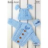 Stylecraft Baby Aran Knitting Pattern 8361 - Cardigan & Hat.