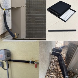 72x10.2 Inch 3 Layers HVAC Copper Pipe Insulation Cover，Flexible Copper Line Insulation Sleeve，AC Pipe Insulation Covers for Outsidefor Central Air Conditioning MiniSplits