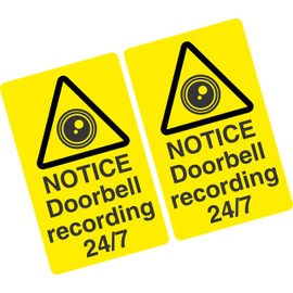 Security Smart Video Door Bell/Doorbell Recording Sticker 40mm x 65mm - Pack of 2