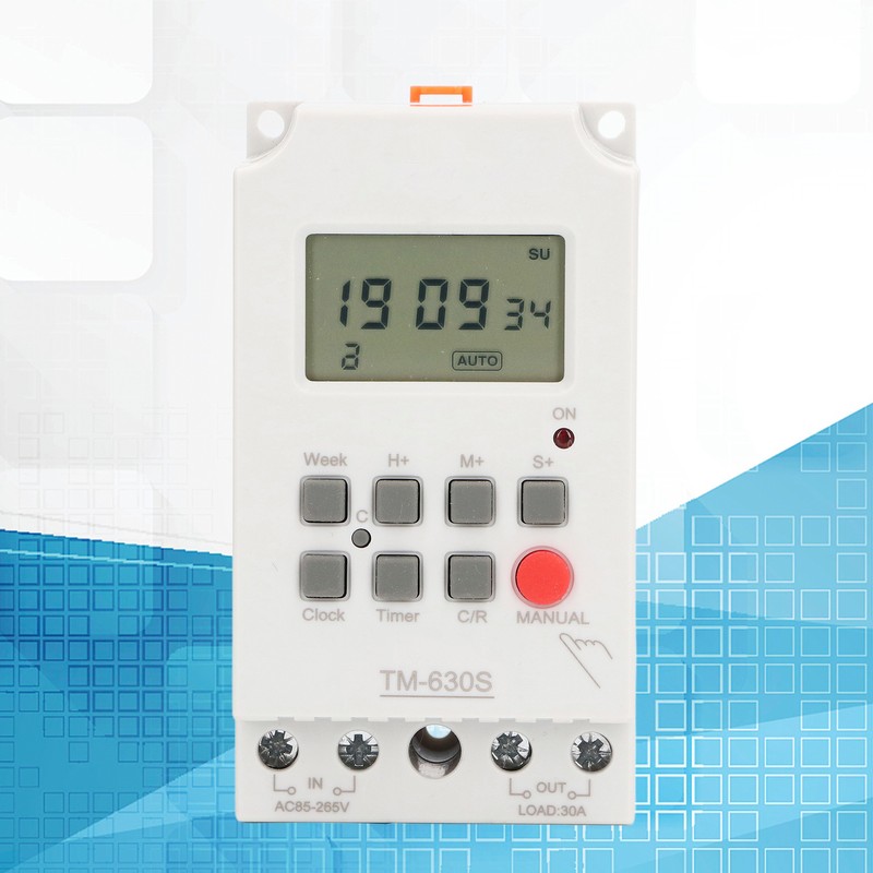 Second Setting Digital Timer Switch ABS 7 Day Programmable Memory