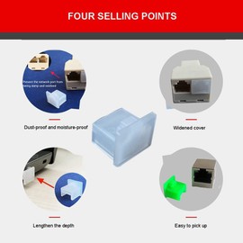 20pcs RJ45 Jack Dust Cover, Cap, Protector,Plastic RJ45 A Female Anti-Dust Plug Ethernet Hub Port Protector for RJ45 Female Port (Yellow)