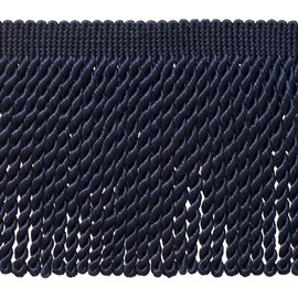 6" (15cm) Basic Solid Collection Traditional Satiny Bullion Fringe Trim (Style# BFS6) Dark Navy Blue #J3 (Dark Blue) 5 Yard Value Pack (4.5m/15 ft)