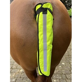 Ruggles Hi Viz Tail Guard with Reflective strip - Horse/Rider Safety - High Visbility Tail Wrap (Yellow, Full)