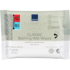 ABENA ABENA Classic Bed Bath Wipes For Bathing, 20x22cm Pack Of 4 Intimate Wipes To Replace Traditional Bathing. Suitable For Use As Elderly and Disability Aids As No Shower Is Needed.
