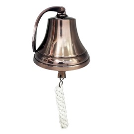 Metallix Hanging Bell | Hanging Bell for Door, Reception, School, Outdoor, Indoor, Dinner & Chruch | Heavy Aluminum | Nautical Ship Bells (Rose Gold, 6 Inch)